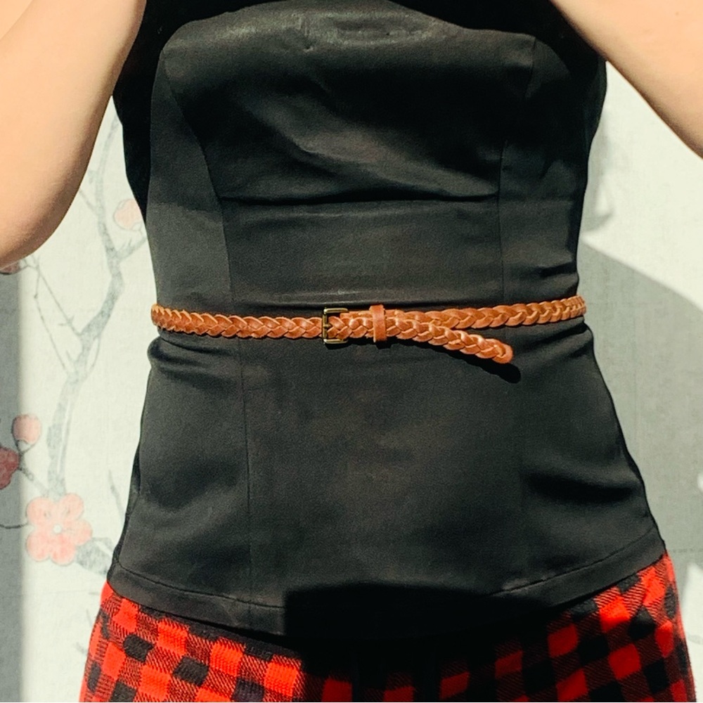 BDG Braided Skinny 2-Sided Leather Belts